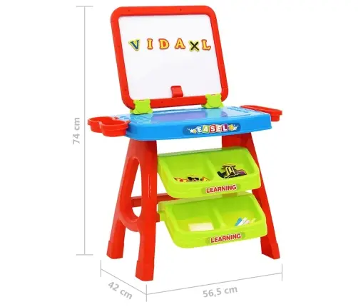 3-1 Bērnu Molberta Un Mācību Galda Spēļu Komplekts Vidaxl