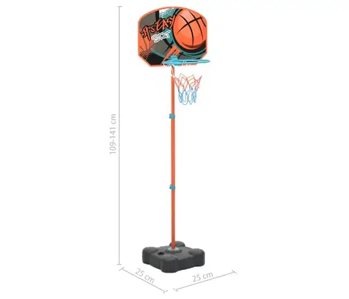 Basketbola Komplekts, Regulējams 109-141 Cm, Pārvietojams Vidaxl