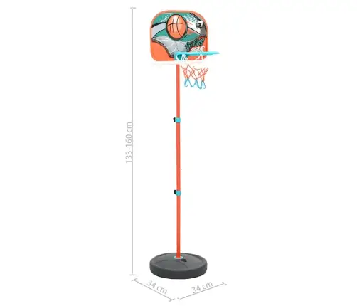Basketbola Komplekts, Regulējams 133-160 Cm, Pārvietojams Vidaxl