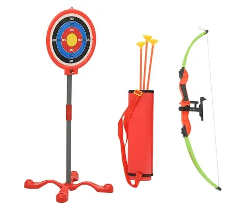 Vaikiškas Lankininko Rinkinys Su Lanku, Strėlėmis Ir Taikiniu