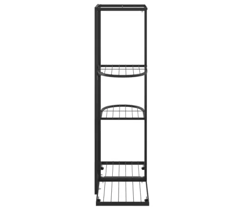Stovas Augalams, 4 Lentynos, Juodas, 43X22X76cm Metalas