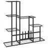 5 Līmeņu Puķu Statīvs, 94,5X25X88 Cm, Melns Metāls Vidaxl