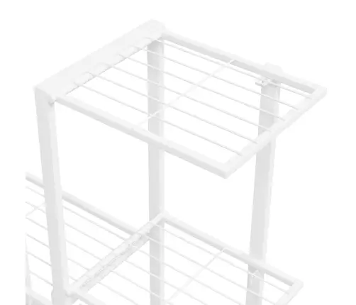 Puķu Statīvs Ar Riteņiem, 94,5X25X92,5 Cm, Balts Metāls Vidaxl