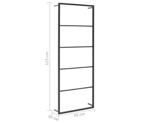 Rankšluosčių Kabykla, Juodos Spalvos, 45X10X115cm Plienas