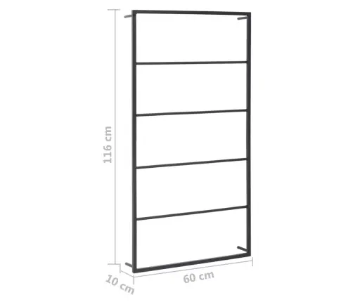 Rätikurest, Must, 60 X 10 X 116 cm Teras