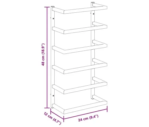 Rankšluosčių Kabykla, Juodos Spalvos, 24X12X48cm Plienas