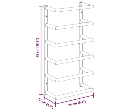 Dvieļu Turētājs, Balts, 24X12X48 Cm, Tērauds Vidaxl