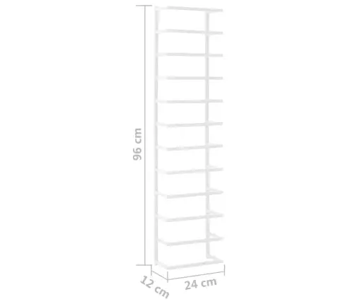 Dvieļu Turētājs, Balts, 24X12X96 Cm, Tērauds Vidaxl