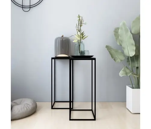 Galdiņi, 2 Gab., Melni, Tērauds Vidaxl