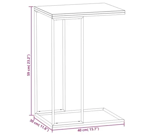 Galdiņš, Melns, 40X30X59 Cm, Inženierijas Koks Vidaxl