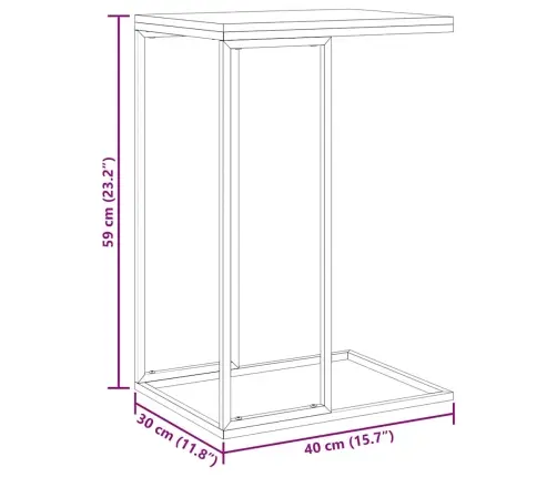 Galdiņš, Melns, 40X30X59 Cm, Inženierijas Koks Vidaxl
