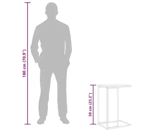 Galdiņš, Melns, 40X30X59 Cm, Inženierijas Koks Vidaxl