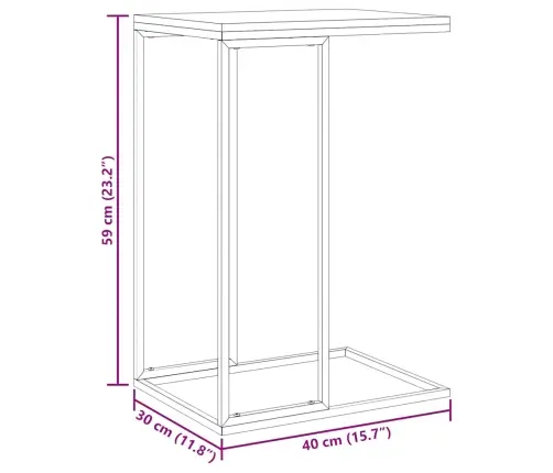 Šoninis Staliukas, Baltos Spalvos, 40X30X59cm Mediena