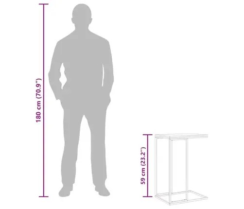 Šoninis Staliukas, Baltos Spalvos, 40X30X59cm Mediena