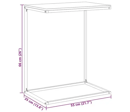 Galdiņš, Melns, 55X35X66 Cm, Inženierijas Koks Vidaxl