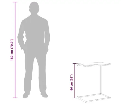 Galdiņš, Melns, 55X35X66 Cm, Inženierijas Koks Vidaxl