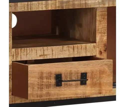 Tv Skapītis, 110X31X46 Cm, Neapstrādāts Mango Koks Vidaxl