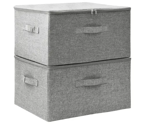 Daiktadėžės, 2Vnt., Pilkos Spalvos, 43X34X23cm Audinys