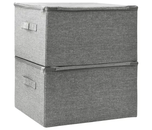 Daiktadėžės, 2Vnt., Pilkos Spalvos, 43X34X23cm Audinys