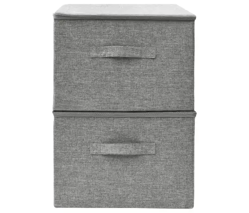 Daiktadėžės, 2Vnt., Pilkos Spalvos, 43X34X23cm Audinys