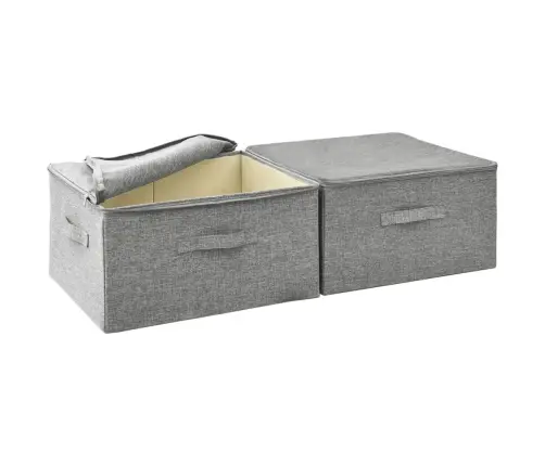 Daiktadėžės, 2Vnt., Pilkos Spalvos, 43X34X23cm Audinys