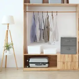 Daiktadėžės, 2Vnt., Pilkos Spalvos, 43X34X23cm Audinys