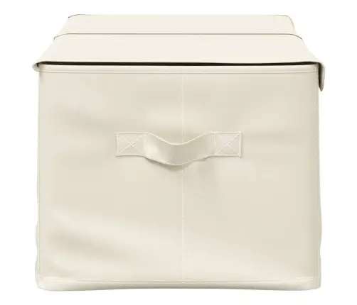 Uzglabāšanas Kastes, 2 Gab., 50X30X25 Cm, Audums, Krēmkrāsas Vidaxl