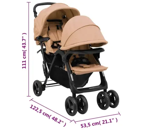 Dvīņu Ratiņi, Pelēkbrūni, Tērauds Vidaxl