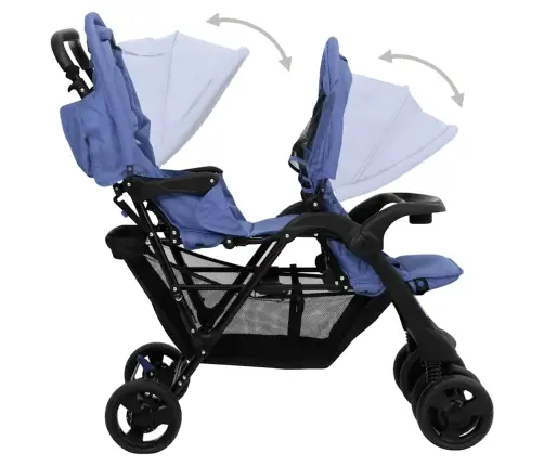 Dvīņu Ratiņi, Tumši Zili, Tērauds Vidaxl