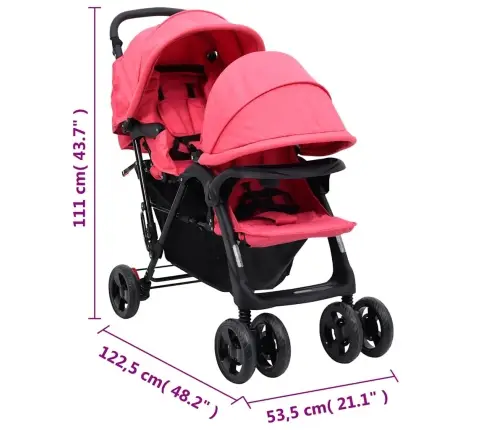 Dvīņu Ratiņi, Sarkani, Tērauds Vidaxl