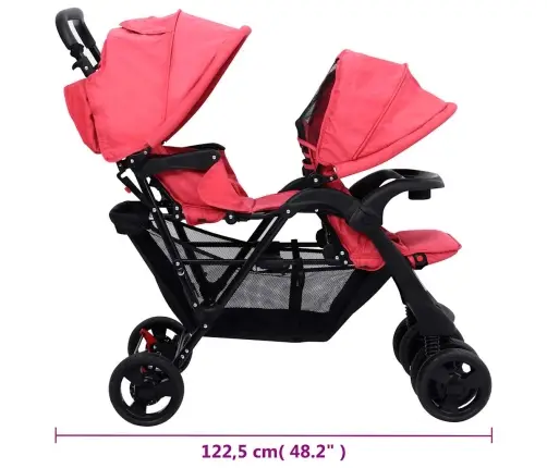 Dvīņu Ratiņi, Sarkani, Tērauds Vidaxl