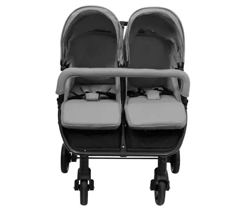 Dvīņu Ratiņi, Gaiši Pelēki Ar Melnu, Tērauds Vidaxl