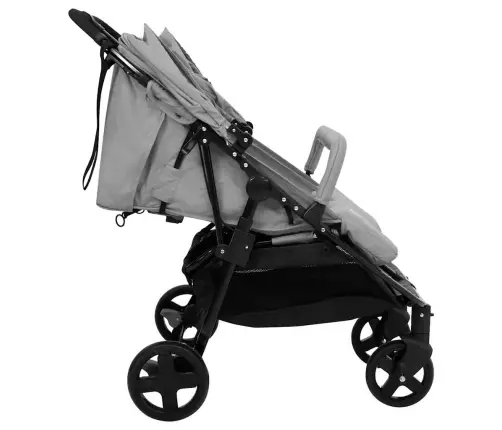 Dvīņu Ratiņi, Gaiši Pelēki Ar Melnu, Tērauds Vidaxl