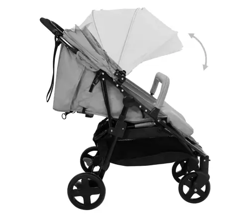 Dvīņu Ratiņi, Gaiši Pelēki Ar Melnu, Tērauds Vidaxl