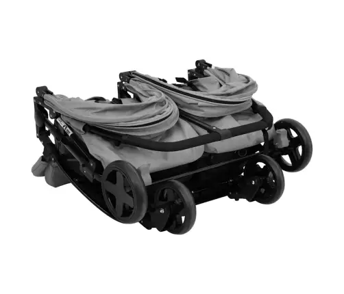 Dvīņu Ratiņi, Gaiši Pelēki Ar Melnu, Tērauds Vidaxl