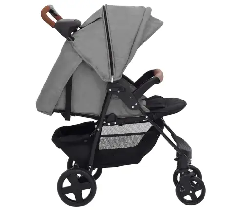 Divi-Vienā Sporta Ratiņi Gaiši Pelēki, Tērauds Vidaxl