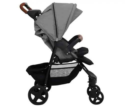 Divi-Vienā Sporta Ratiņi Gaiši Pelēki, Tērauds Vidaxl