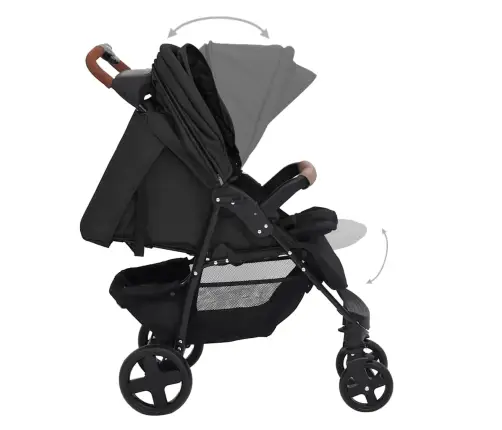 Vaikiškas Vežimėlis 2-1, Antracito Spalvos, Plienas