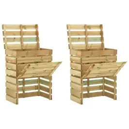 Sodo Komposto Dėžės, 2Vnt., 80X50X100cm Impregnuota Pušis