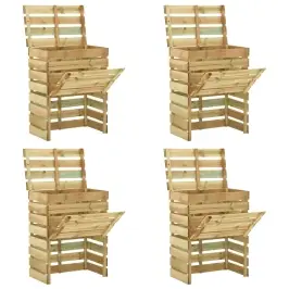 Dārza Komposta Kastes, 4 Gab., 80X50X100 Cm, Priedes Koks Vidaxl