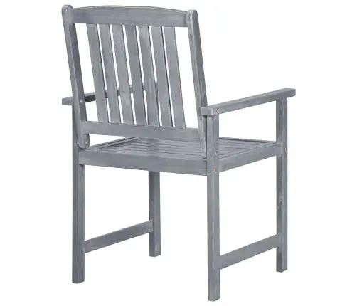 Sodo Kėdės, 8Vnt., Pilkos Spalvos, Akacijos Medienos Masyvas