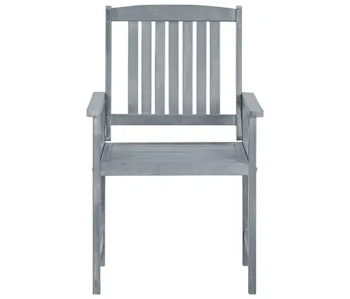 Sodo Kėdės Su Pagalvėlėmis, 8Vnt., Pilkos, Akacijos Masyvas