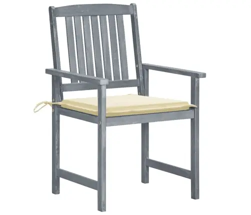 Dārza Krēsli Ar Spilveniem, 8 Gab., Akācijas Masīvkoks, Pelēki Vidaxl