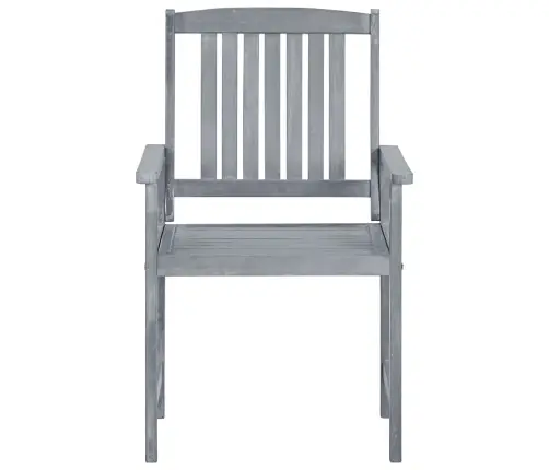 Dārza Krēsli Ar Spilveniem, 8 Gab., Akācijas Masīvkoks, Pelēki Vidaxl