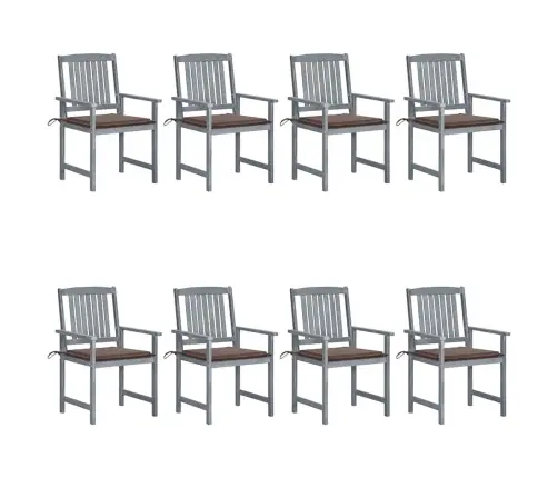 Dārza Krēsli Ar Matračiem, 8 Gab., Akācijas Masīvkoks, Pelēki Vidaxl Dārza Krēsli Ar Matračiem, 8 Gab., Akācijas Masīvkoks, Pelēki Vidaxl