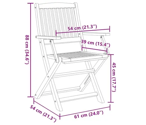 Saliekami Āra Krēsli, 8 Gab., Akācijas Masīvkoks Vidaxl
