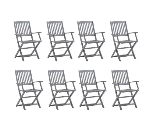 Kokkupandavad Aiatoolid 8 Tk Patjadega, Akaatsiapuit