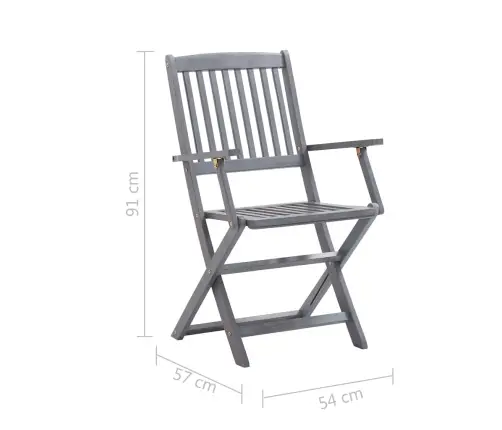 Saliekami Āra Krēsli Ar Matračiem, 8 Gab., Akācijas Masīvkoks Vidaxl