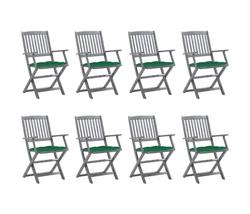 Kokkupandavad Aiatoolid 8 Tk Patjadega, Akaatsiapuit