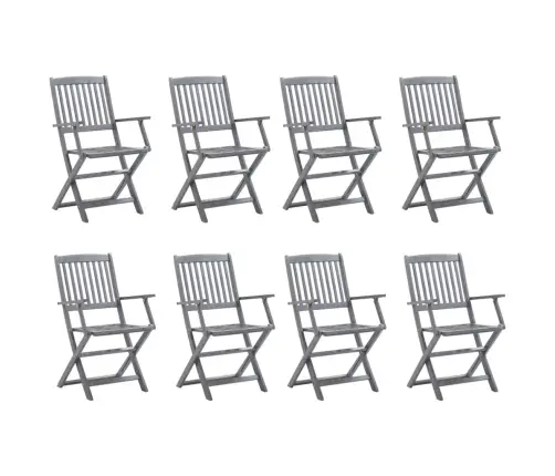 Sulankstomos Lauko Kėdės Su Pagalvėlėmis, 8Vnt., Akacija